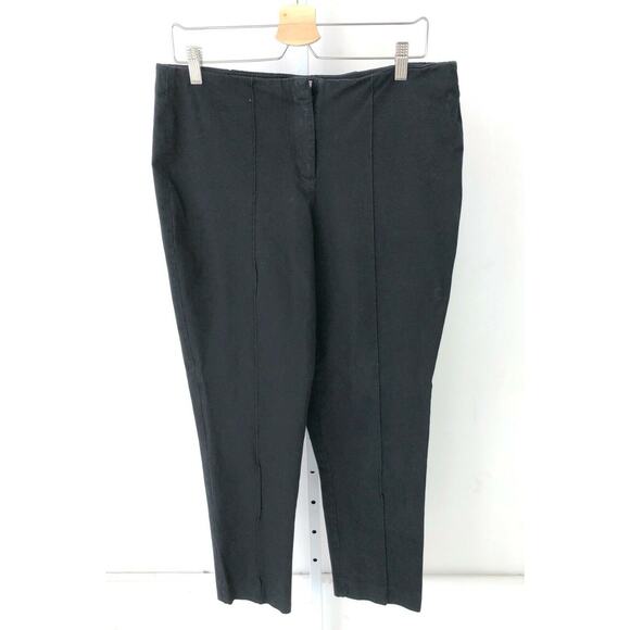 J. JILL  14 TALL 14T Stretch Cotton Pintuck Ankle Pants No Yoke Zip Fly Black - Picture 1 of 10